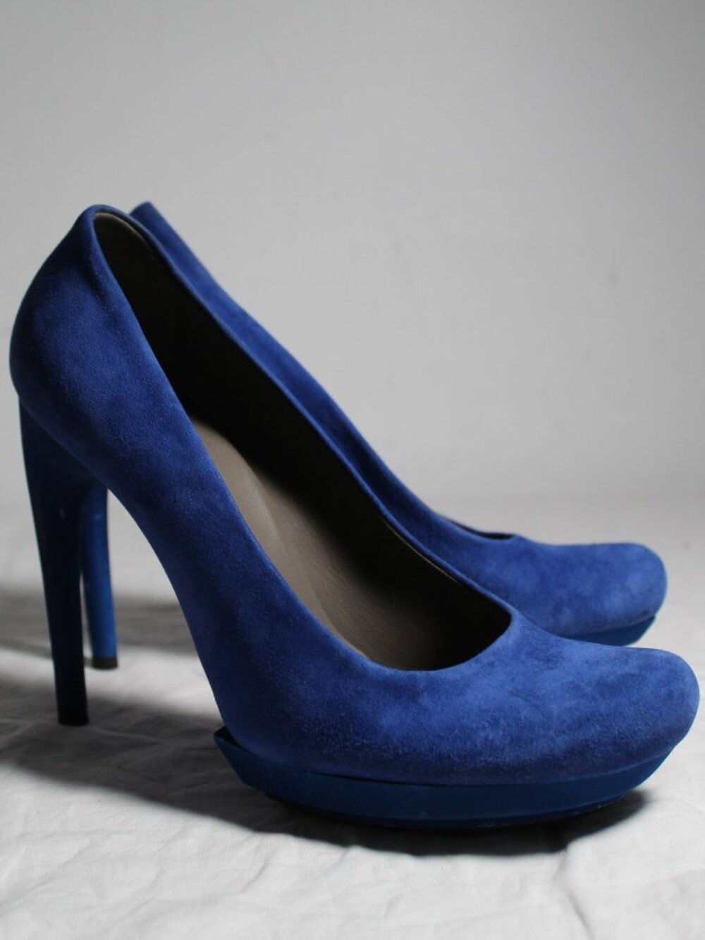 Balenciaga Blue Suede Leather Mini Platform Heels Pumps 40